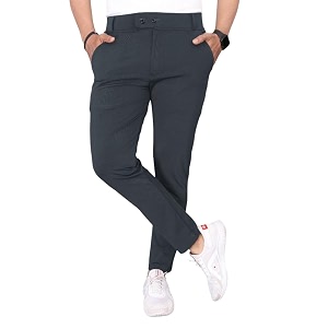COMBRAIDED Mens Slim Fit Stretchable Casual Trousers