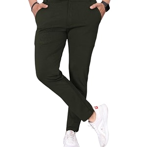 COMBRAIDED Mens Slim Fit Stretchable Casual Trousers
