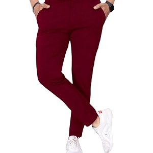 COMBRAIDED Mens Slim Fit Stretchable Casual Trousers