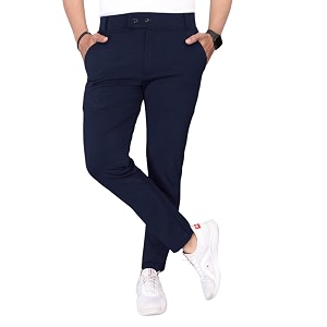 COMBRAIDED Mens Slim Fit Stretchable Casual Trousers