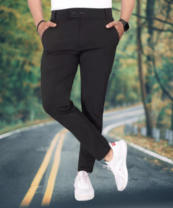 combraided men black trousers