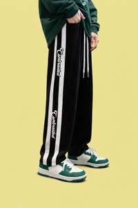 COMBRAIDED Men Loose Fit Black Lycra Blend