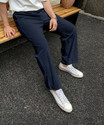 COMBRAIDED Men Loose Fit Blue Corduroy Trousers