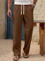 COMBRAIDED Men Loose Fit Brown Corduroy Trousers