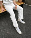 COMBRAIDED Men Loose Fit Grey Corduroy Trousers