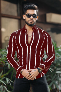 COMBRAIDED Men Regular Fit Striped Casual Shirt