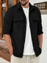 COMBRAIDED Men Self Design Casual Black Shirt