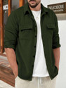 COMBRAIDED Men Self Design Casual Dark Green