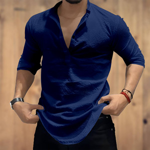 COMBRAIDED Men Self Design Straight Kurta