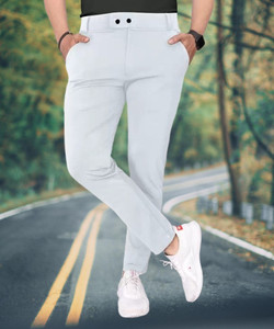 combraided men silver trousers