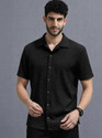 COMBRAIDED Men Solid Casual Black Shirt