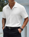 COMBRAIDED Men Solid Formal White Shirt