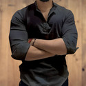 COMBRAIDED Men Solid Straight Kurta