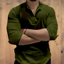 COMBRAIDED Men Solid Straight Kurta