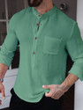 COMBRAIDED Solid Cotton Blend Straight Kurta for Men (Green)