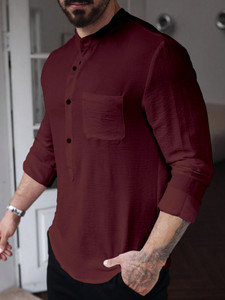 combraided men solid straight kurta