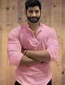 COMBRAIDED Men Solid Straight Kurta