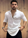 COMBRAIDED Men Solid Straight Kurta