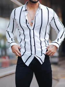 COMBRAIDED Men Striped Casual Multicolor Shirt