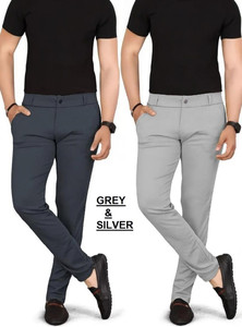 combraided regular fit men grey trousers