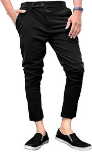 COMBRAIDED Regular Fit Men Black Trousers