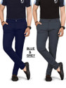 COMBRAIDED Regular Fit Men Blue, Grey Trousers