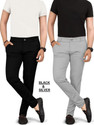 COMBRAIDED Regular Fit Men Black Trousers