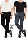 COMBRAIDED Regular Fit Men Black, Grey Trousers