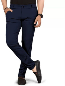 combraided regular fit men blue trousers