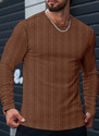 COMBRAIDED Self Design Men Round Neck Brown