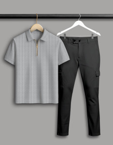 COMBRAIDED Self Design Men Track Suit