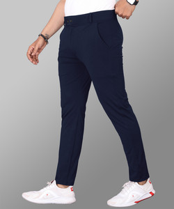 COMBRAIDED Slim Fit Men Blue Trousers
