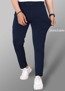 COMBRAIDED Slim Fit Men Blue Trousers