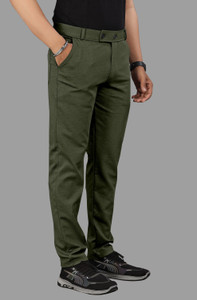 COMBRAIDED Slim Fit Men Dark Green White