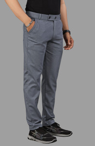 COMBRAIDED Slim Fit Men Grey Trousers