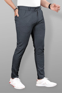 COMBRAIDED Slim Fit Men Grey Trousers