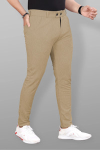 COMBRAIDED Slim Fit Men Khaki Trousers