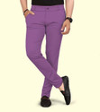 COMBRAIDED Men Regular Fit Purple Lycra Blend Trousers