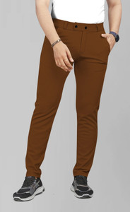 COMBRAIDED Straight Fit Men Brown Trousers