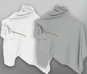COMBRAIDED Striped Men Zip Neck Grey White