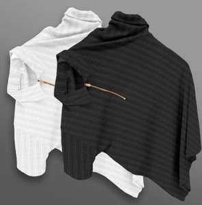 COMBRAIDED Striped Men Zip Neck Multicolor T-Shirt