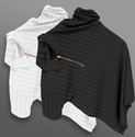 COMBRAIDED Striped Men Zip Neck Multicolor T-Shirt