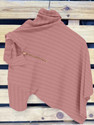 COMBRAIDED Striped Men Zip Neck Pink T-Shirt