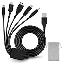 COMeap 5 in 1 USB Charger Cable for Nintendo 3DS, DS Charger, Compatible Nintendo DS Lite, New 3DS (XL/LL), New 3DS, 2DS, DSi XL, NDS, Wii U Gamepad, GBA SP, PSP 1000 2000 3000