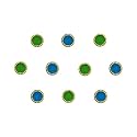 Comet Busters Beautiful Blue and Green Round Bindi With Gold Beads Border For Women (6 mm) (BIN177)