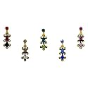 Comet Busters Multicolor Bridal Bindi (BIN003-5) (Multicolor 4)