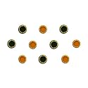 Comet Busters Dark Green and Yellow Round With Gold Beads Border Bindi For Women (6 mm) (BIN134)