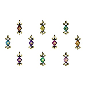 comet busters multicolor bridal bindi bin003-5 multicolor 7
