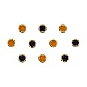 Comet Busters Purple and Yellow Round With Gold Beads Border Bindi For Women (6 mm) (BIN131)