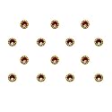Comet Busters Red and Maroon Round Bindi With Gold Beads Border (4mm)(BIN1601)